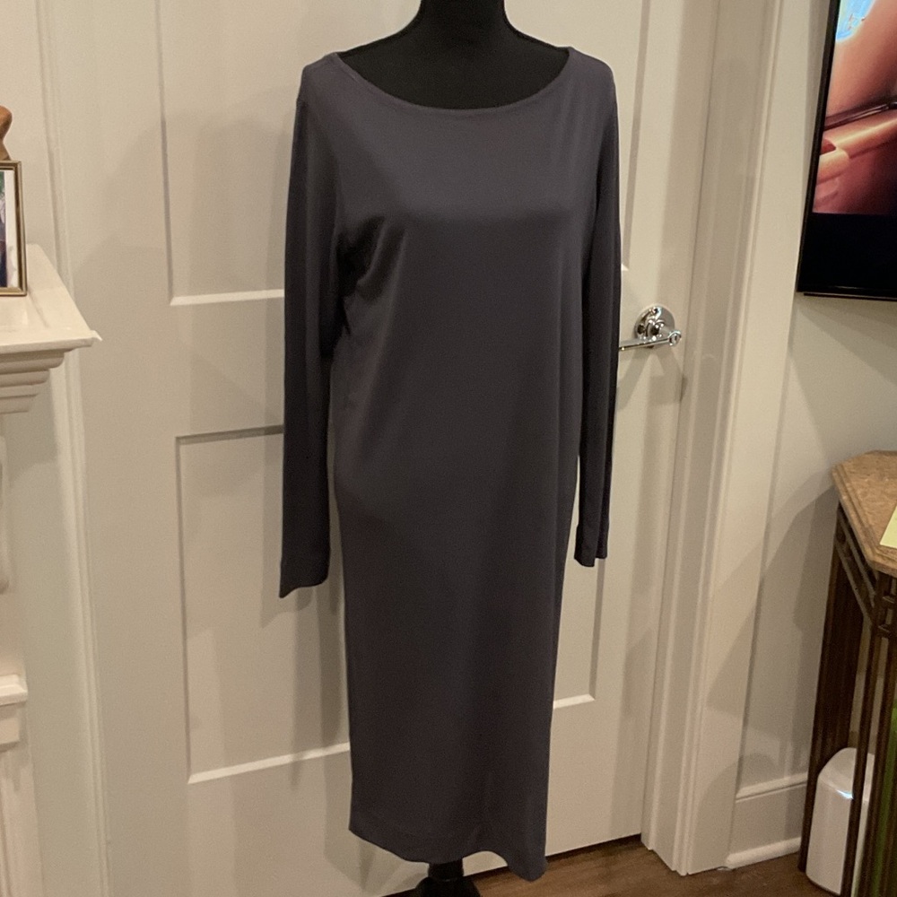 Sophisticated Charcoal Long Sleeve Dress